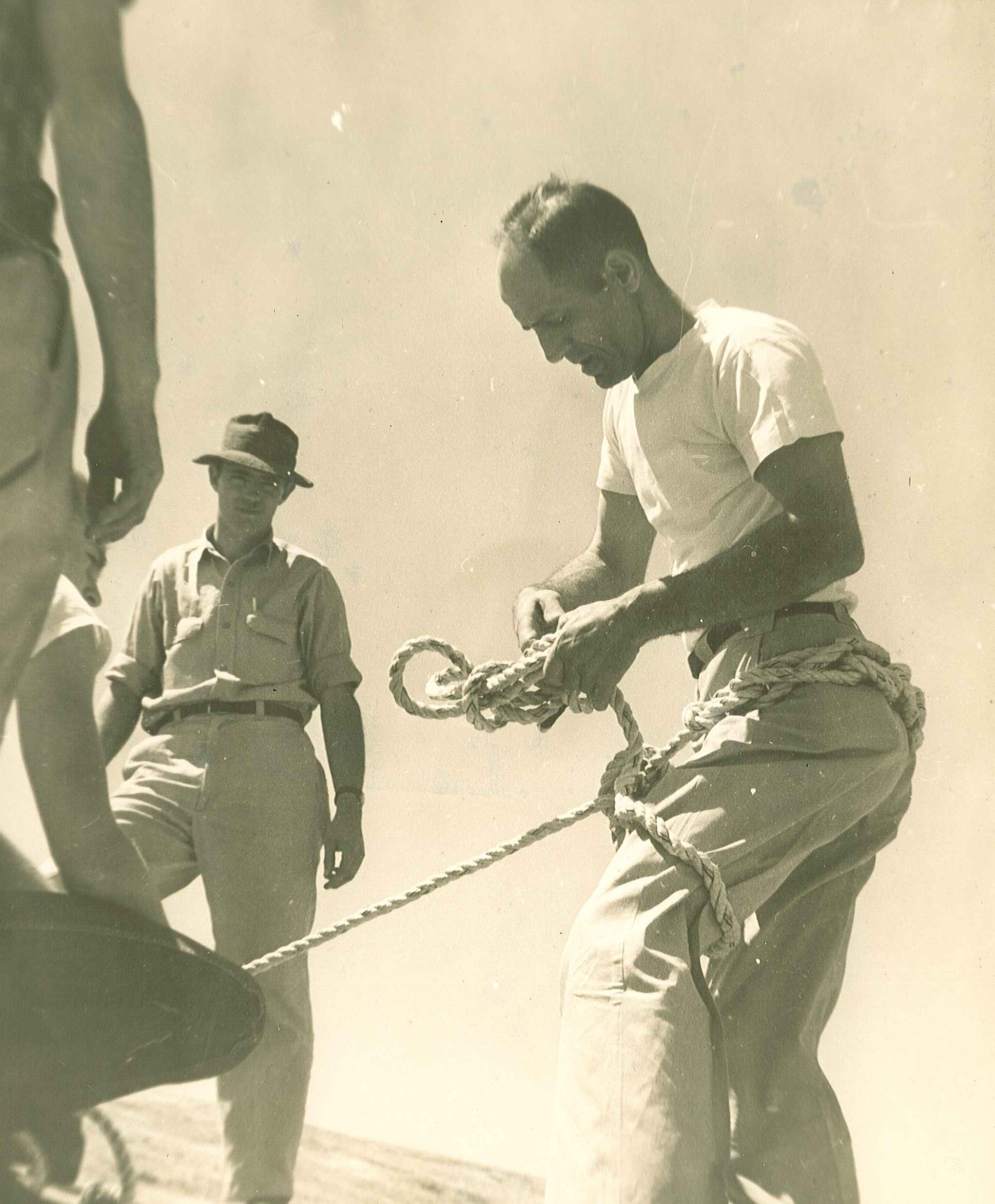 Elias Nour with ropes